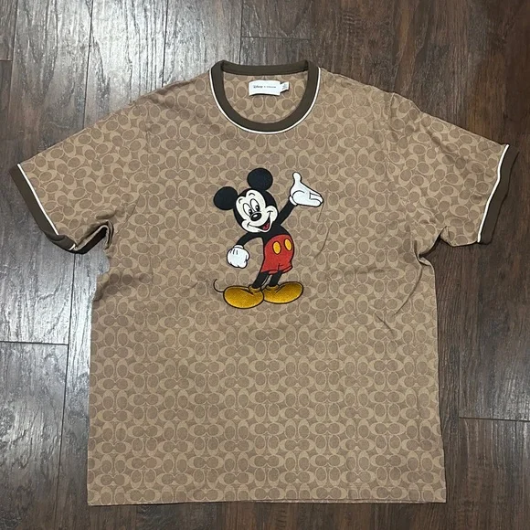Coach Brown Mickey Mouse T-Shirt - Picture 4 of 7